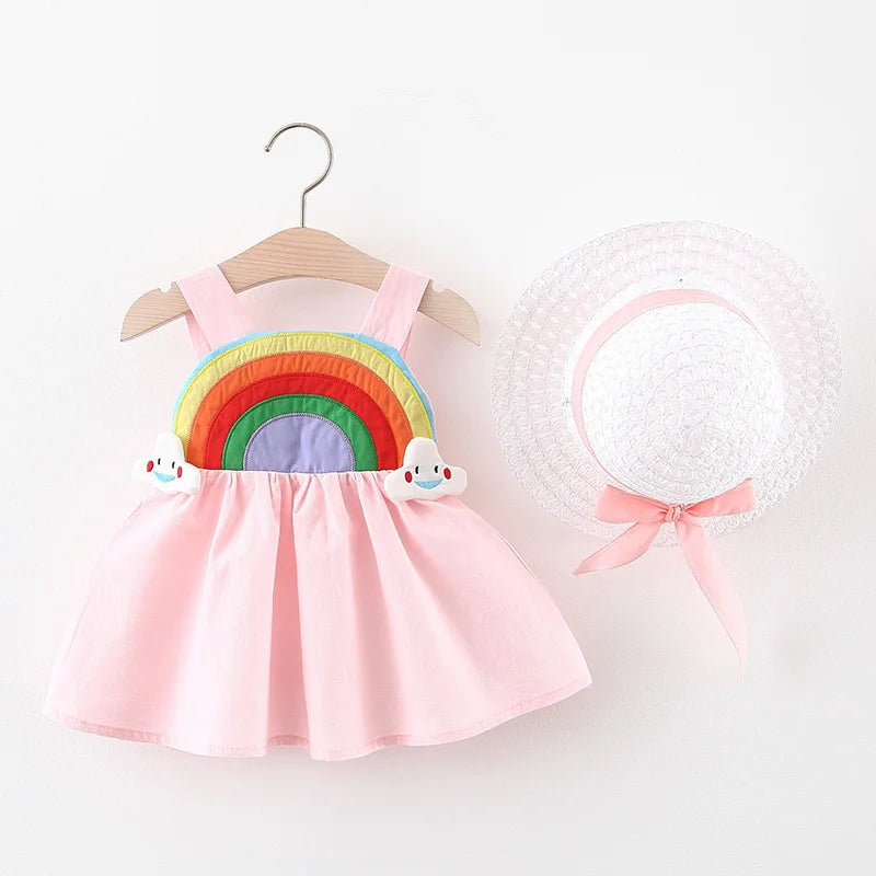 Rainbow Cloud Dress With Hat