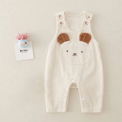 Corduroy Cartoon Bear Jumpsuit