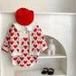 Heart Print Knitted Love Bodysuit Sweater Set