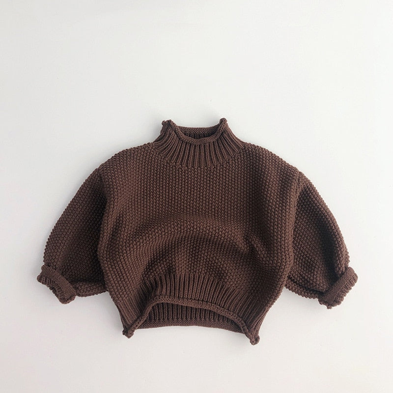 Solid High Neck Sweater