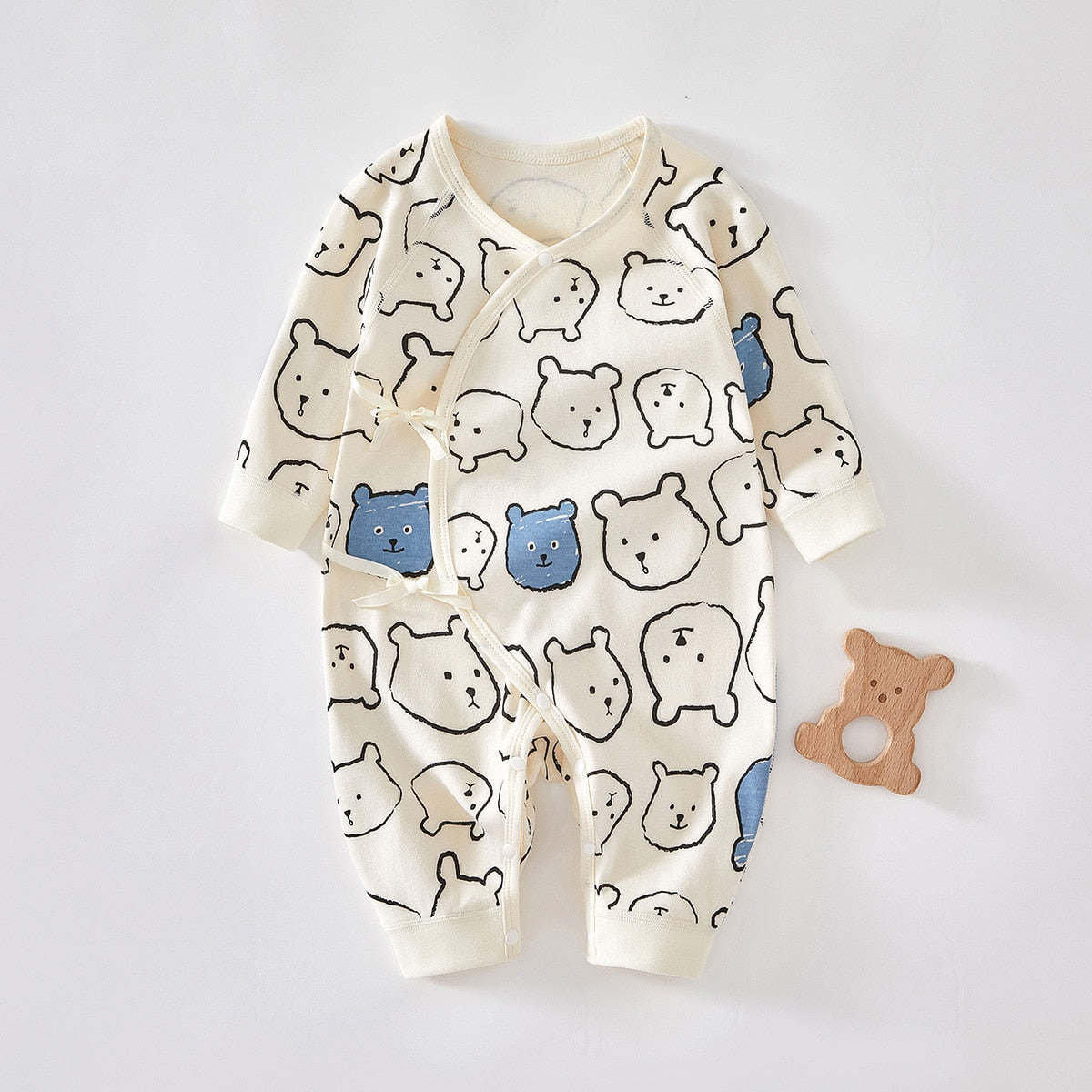 Newborn Bear Sketch Kimono Jumpsuit