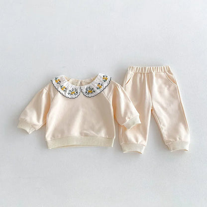 Embroidery Collar Jogger Set