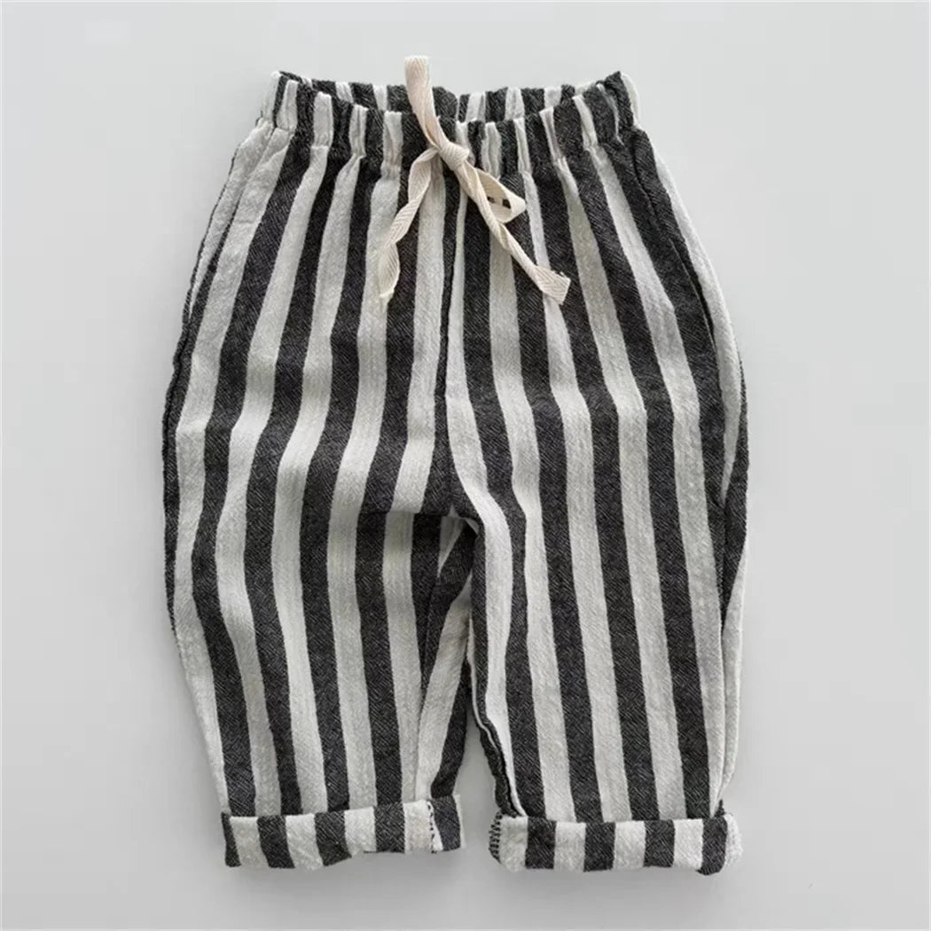 Drawstring Striped Pants