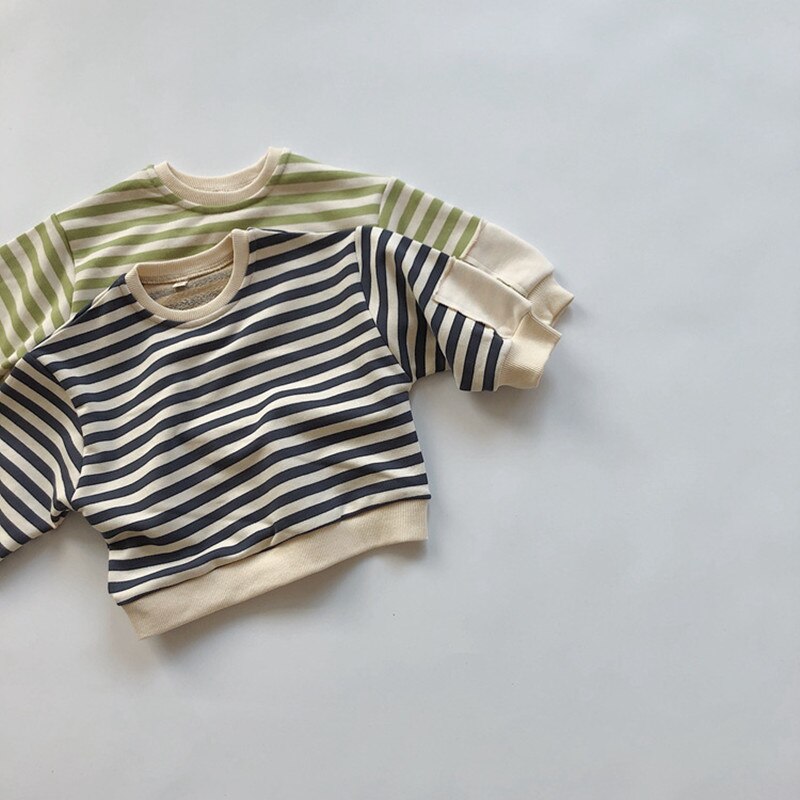 Striped Patch Long Sleeve  Sweater