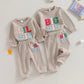 Long Sleeve Fuzzy Sister Embroidery Jogger Set