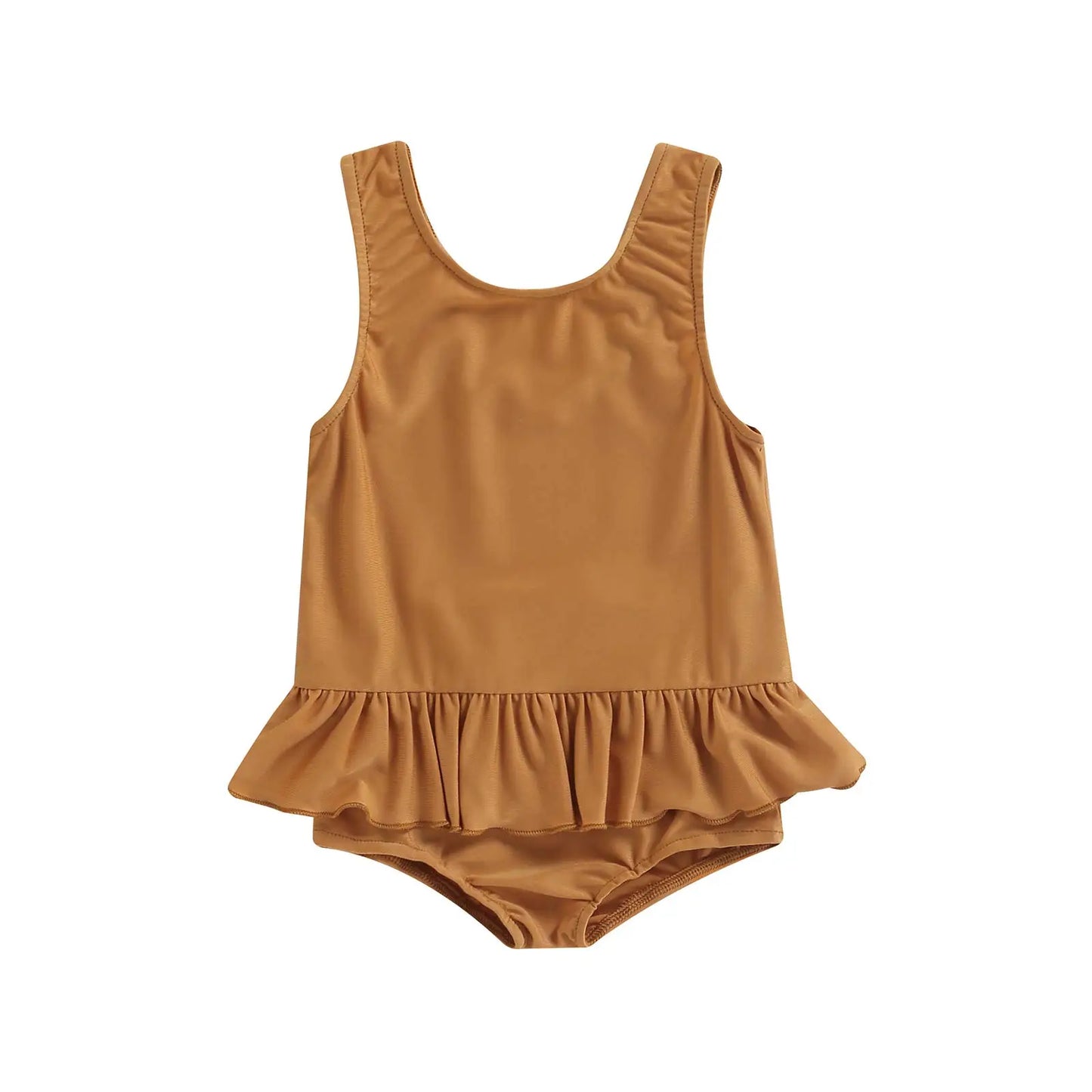 Sleeveless Frill Waist Bathing Suit