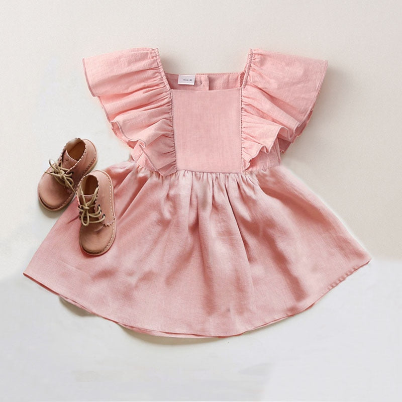 Girls Cotton Linen Dress