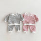 Stripe Frill Neck Jogger Set