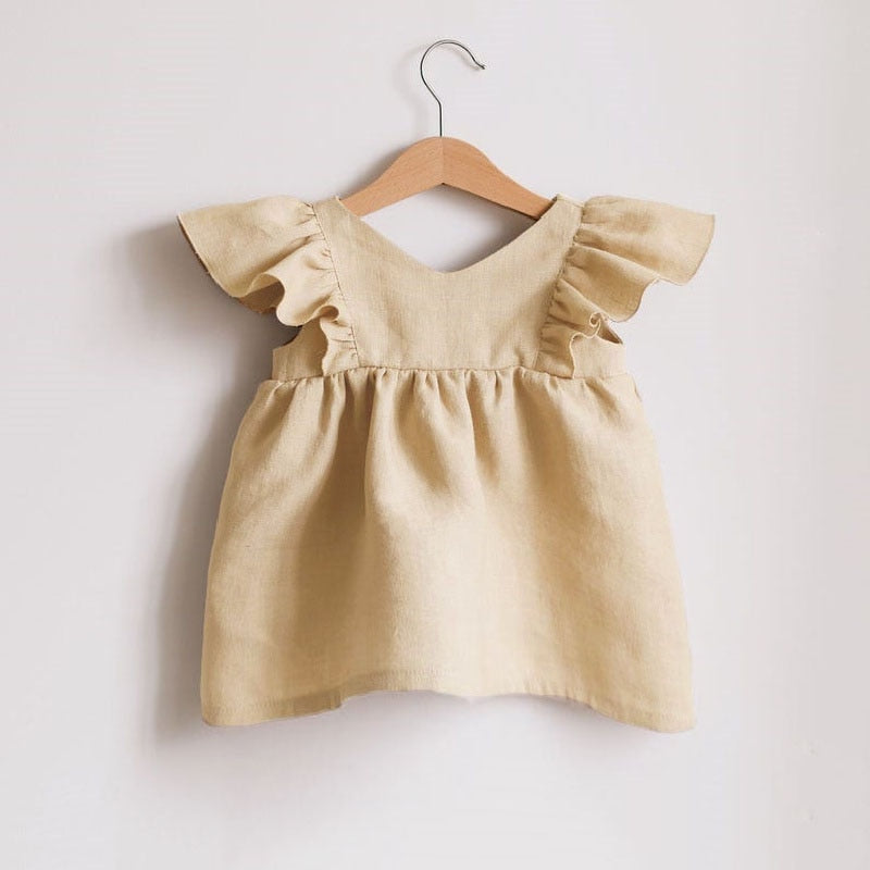 Girls Cotton Linen Dress