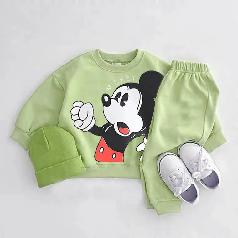 Mickey Mouse Cartoon Print Jogger Set