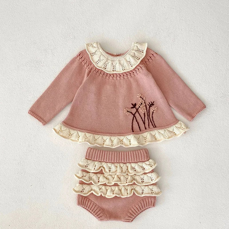 Knit Frill Sweater Set