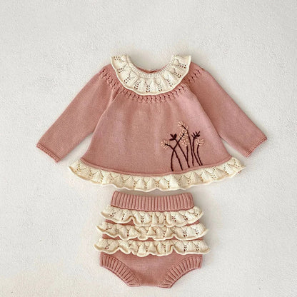 Knit Frill Sweater Set