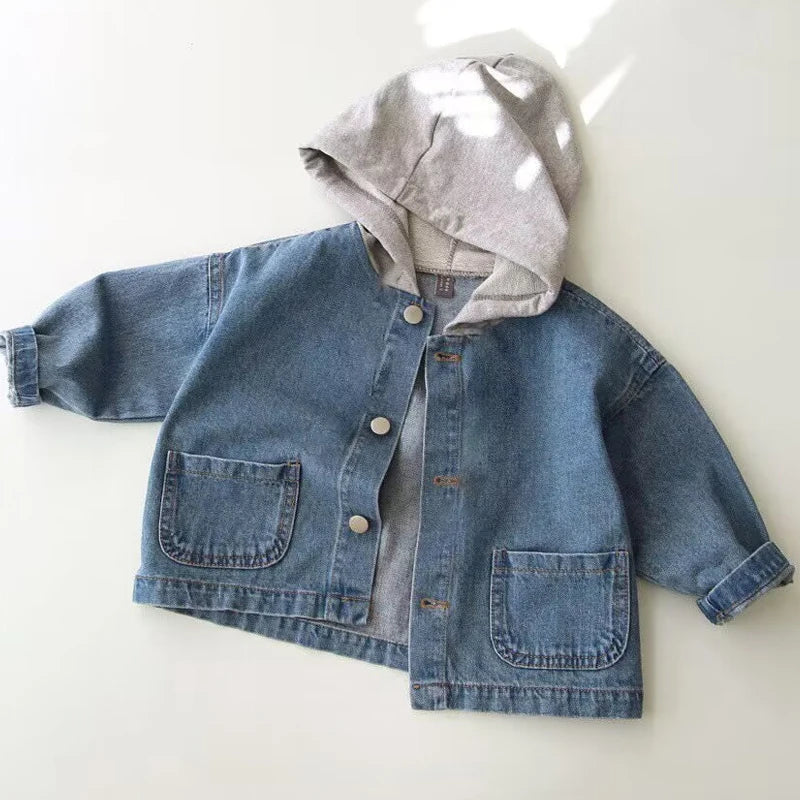 Kids Hooded Denim Jacket