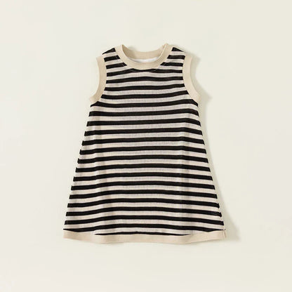 Girls' Sleeveless Striped Dress