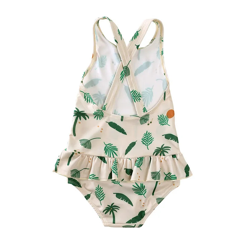 Backless Floral One-piece Swimsuit