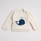 Fur Lining Embroidered Whale Sweater