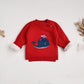 Fur Lining Embroidered Whale Sweater