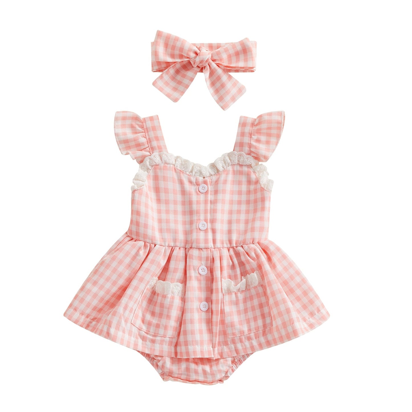 Baby Girl Frill Ruffle Dress With Headband