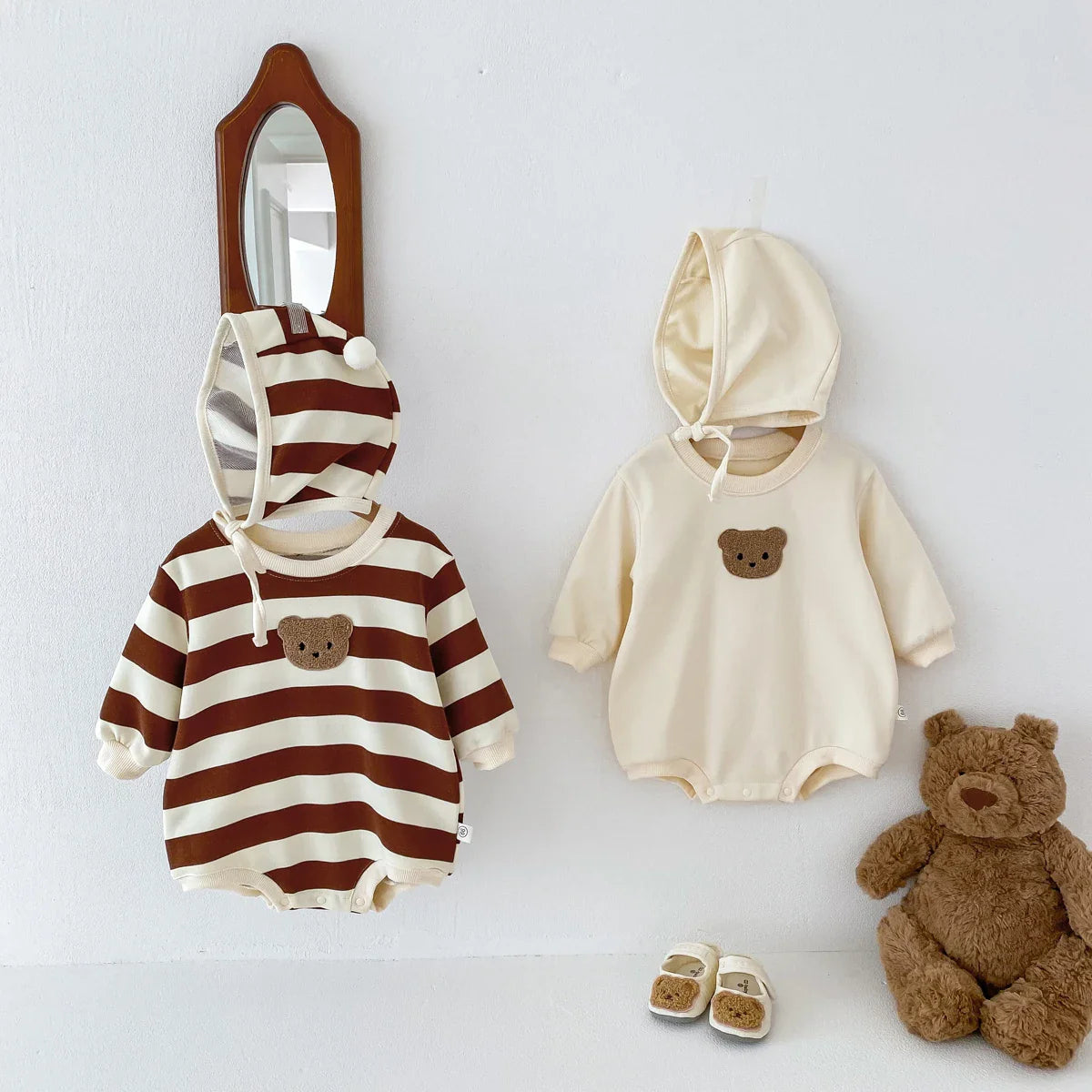 Teddy Bear Pattern Bodysuit Set