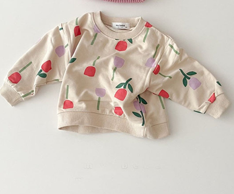 Garden Print Long Sleeve Sweater