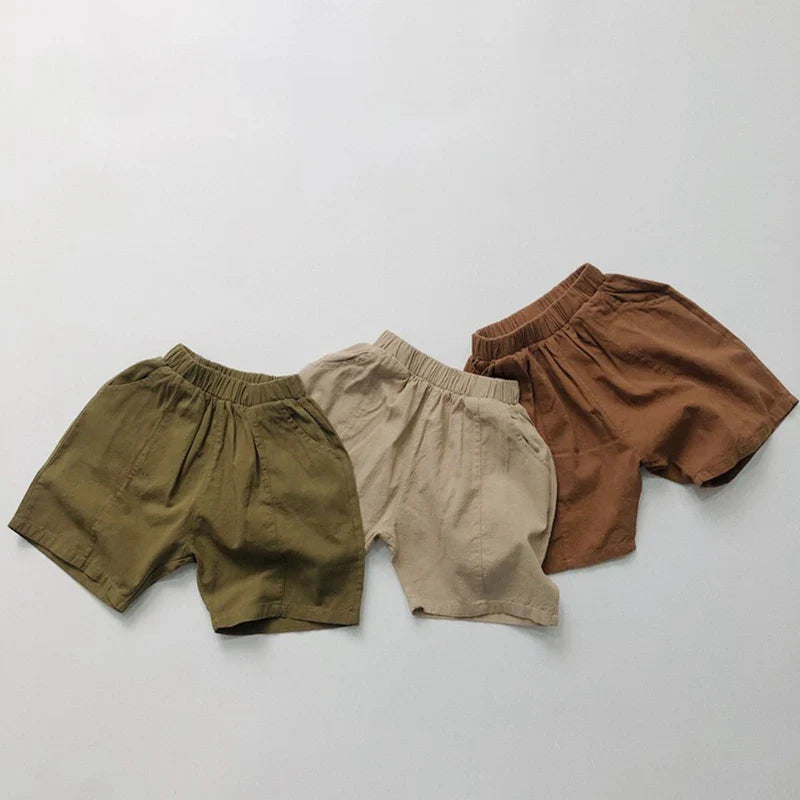 Boys Loose Fit Linen Shorts