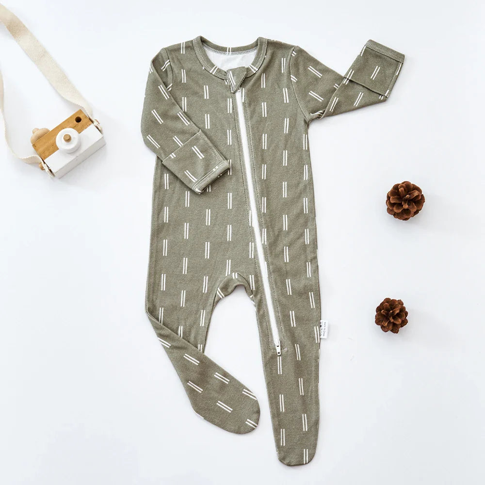 Long-sleeve Footed Jumpsuit