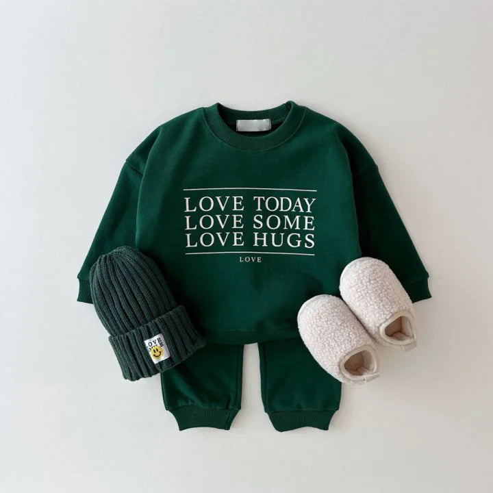 Love Hugs Print Jogger Set