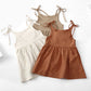 Girls Casual Tie Shoulder Linen Dress