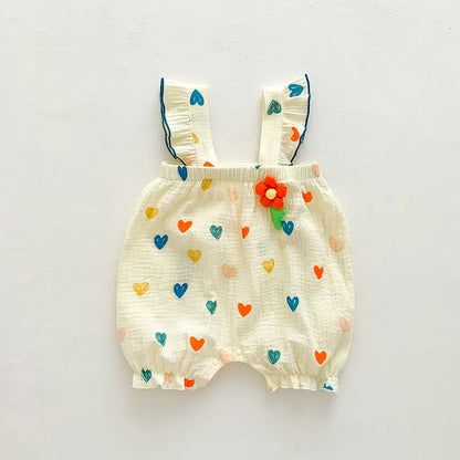 Colorful Heart Sketch Romper