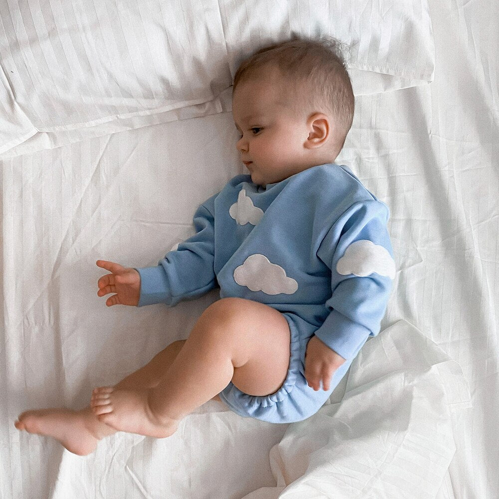 Sky Blue Cloud Sweater Bodysuit