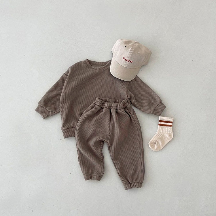 Solid Color Tracksuit Set