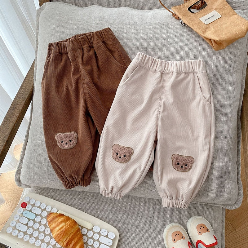 Teddy Bear Knee Patch Jogger Pants