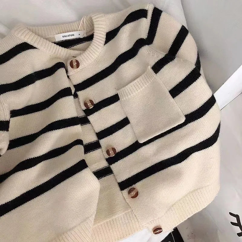 Striped Knit loose Cardigan