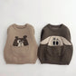 Cartoon Print Long Sleeve  Knitted Sweater