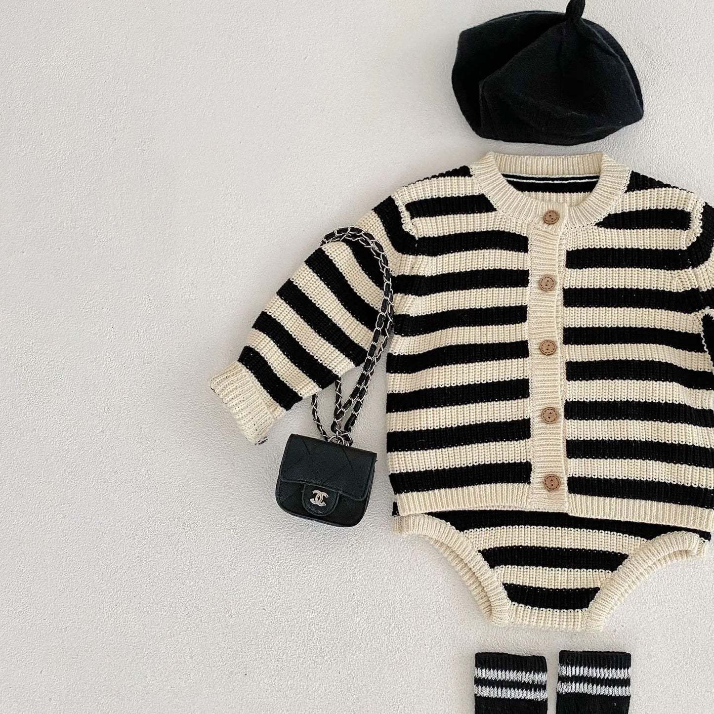 Stripe Knitted Matching Set