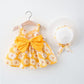 Girls Daisy Dress With Hat Set