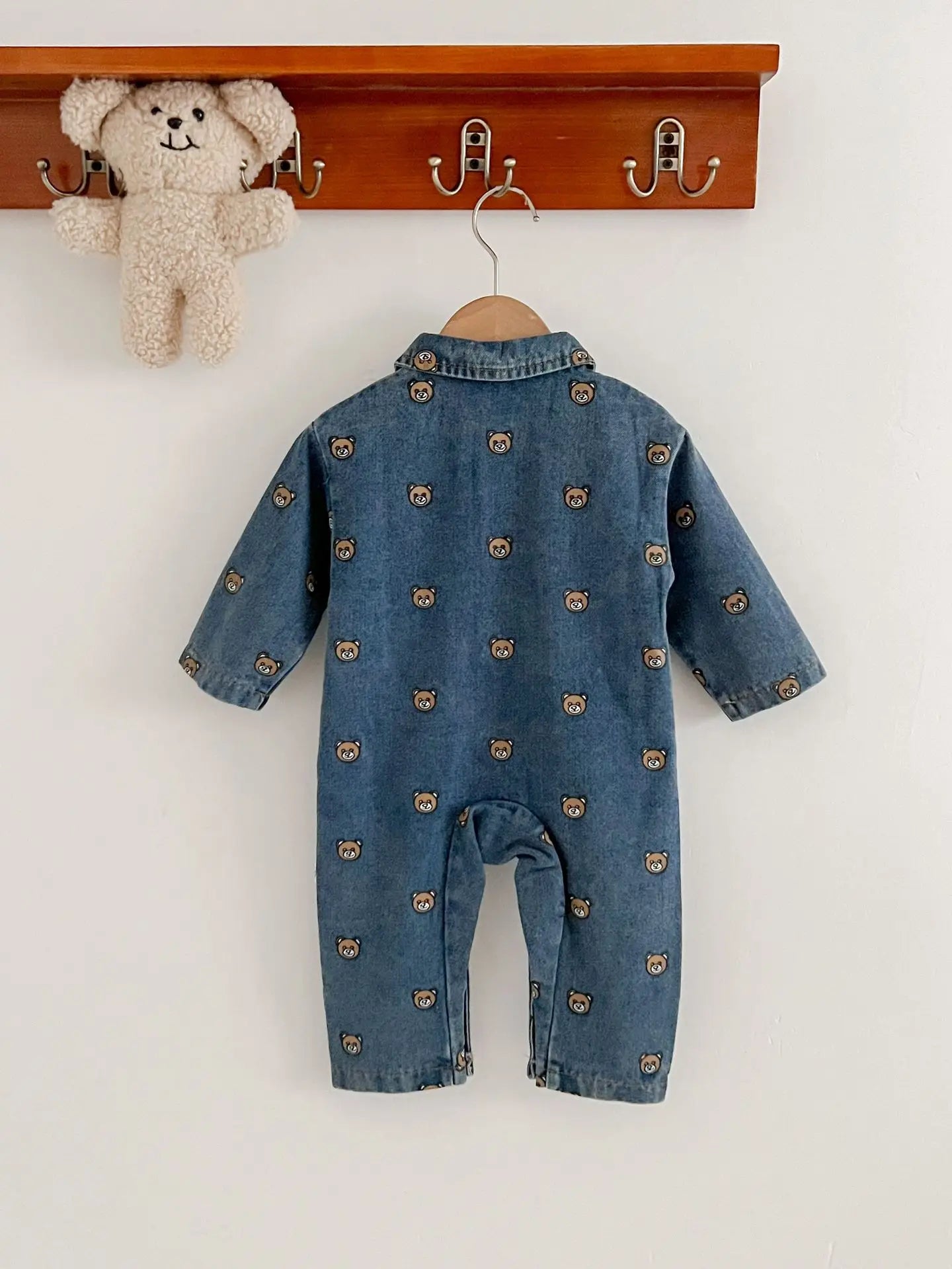 Bear Stitch Denim Jumpsuit