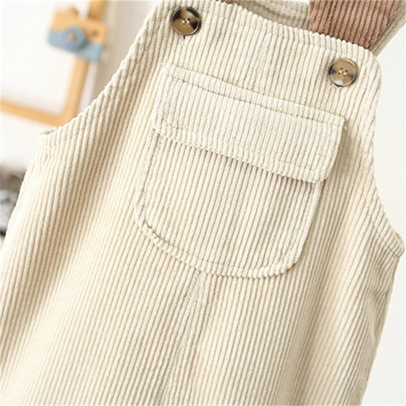 Unisex Corduroy Overalls Jumpsuit