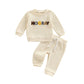 Baby Boy Waffle 3D Print Jogger Set