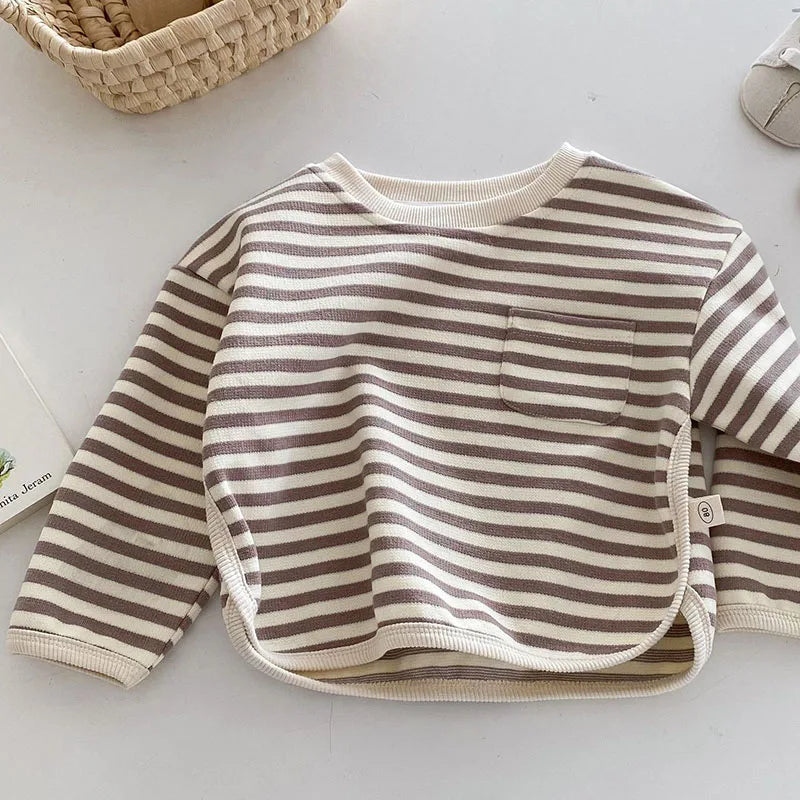 Striped Curved Edge Sweater