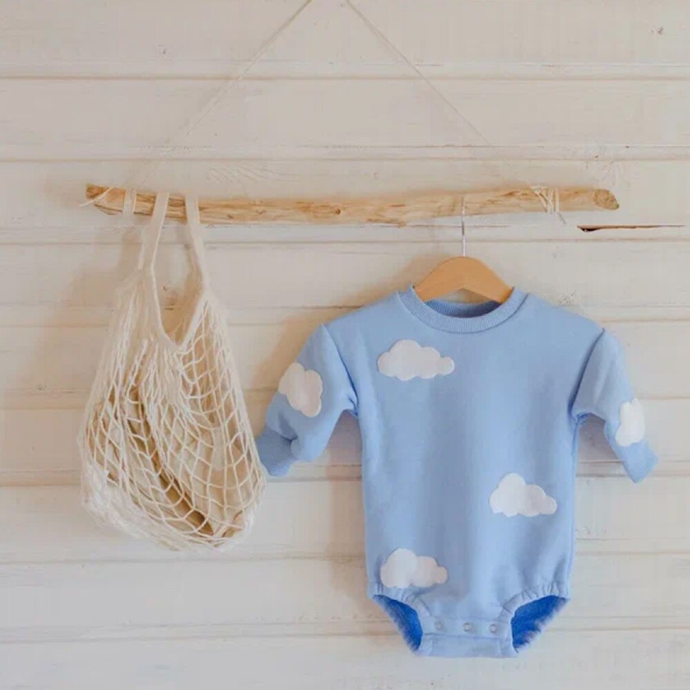 Sky Blue Cloud Sweater Bodysuit