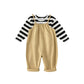 Striped T-Shirt Overalls Set