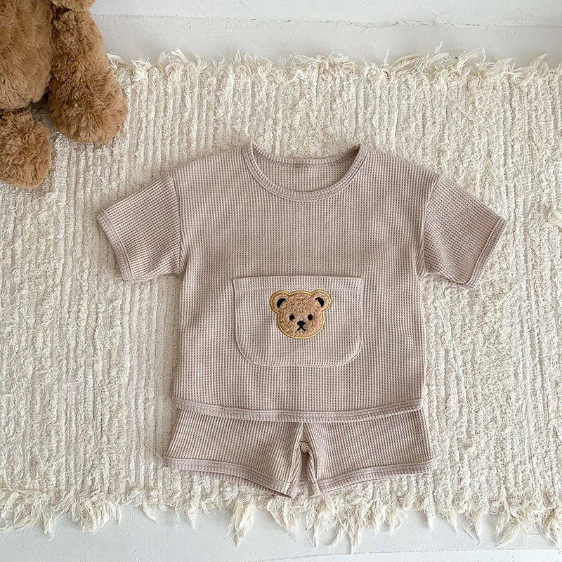 Waffle Bear Shorts Set