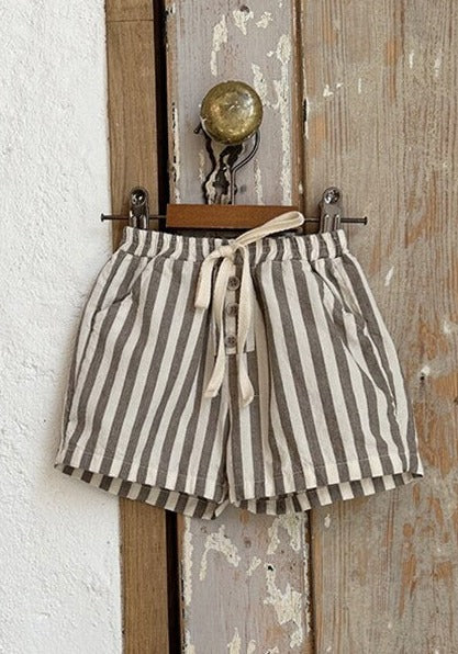 Boys Striped Button Shorts