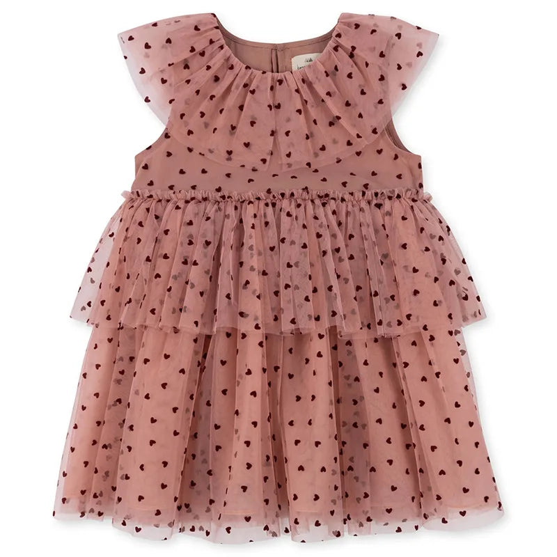 Mesh Heart Print Party Dress