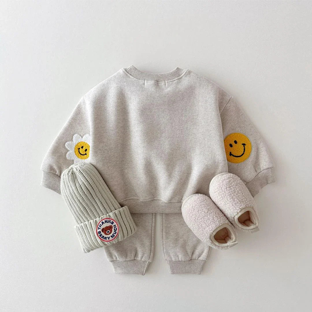 Flower Smile Patch Jogger Set