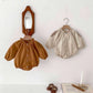 Corduroy Ruffle Collar Baby Romper