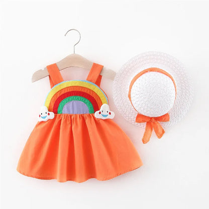 Rainbow Cloud Dress With Hat