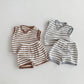 V-neck Striped Shirt And Shorts Set