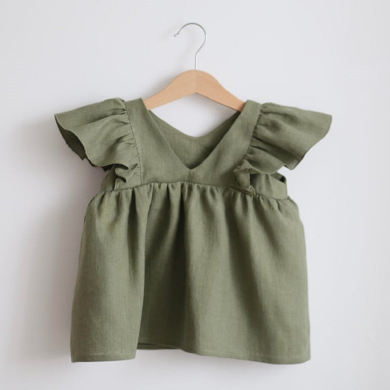 Girls Cotton Linen Dress